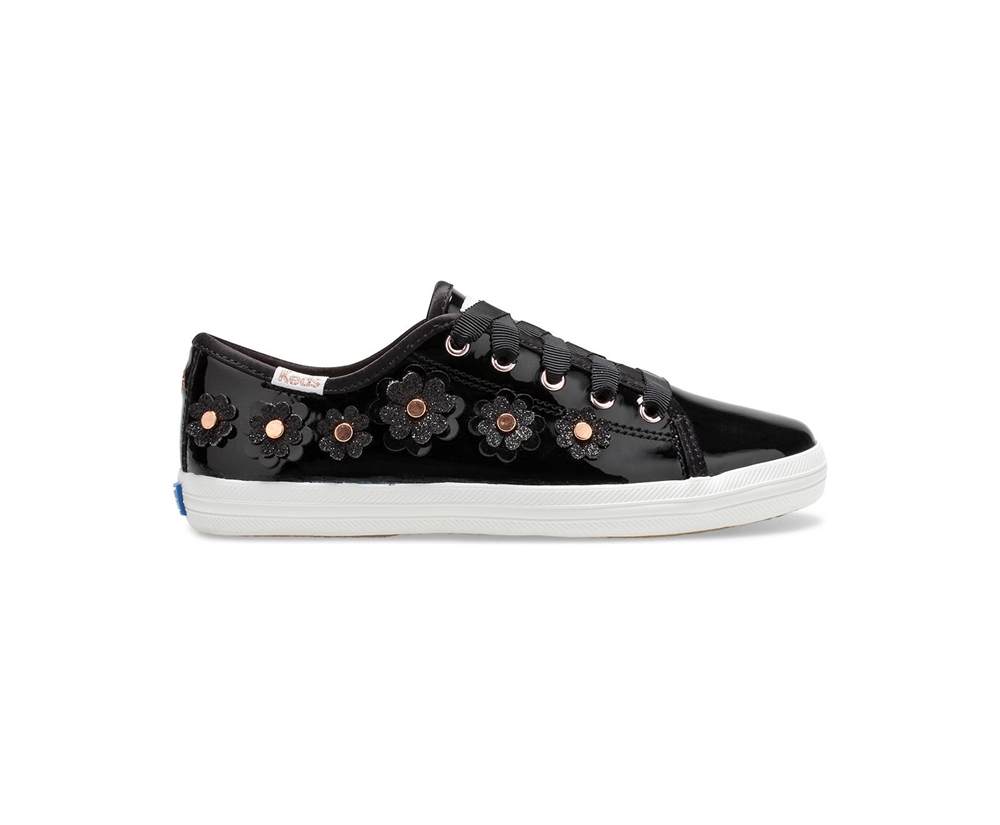 Πανινα Παπουτσια Παιδικα - Keds Kate Spade New York Kickstart Patent Δερματινα - Μαυρα - FQPLG1963